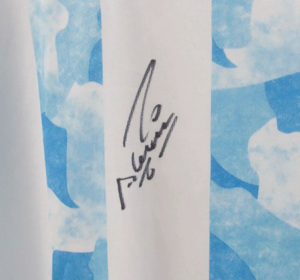 Sergio Aguero Front Signed Argentina FC Home Soccer Jersey with Beckett COA