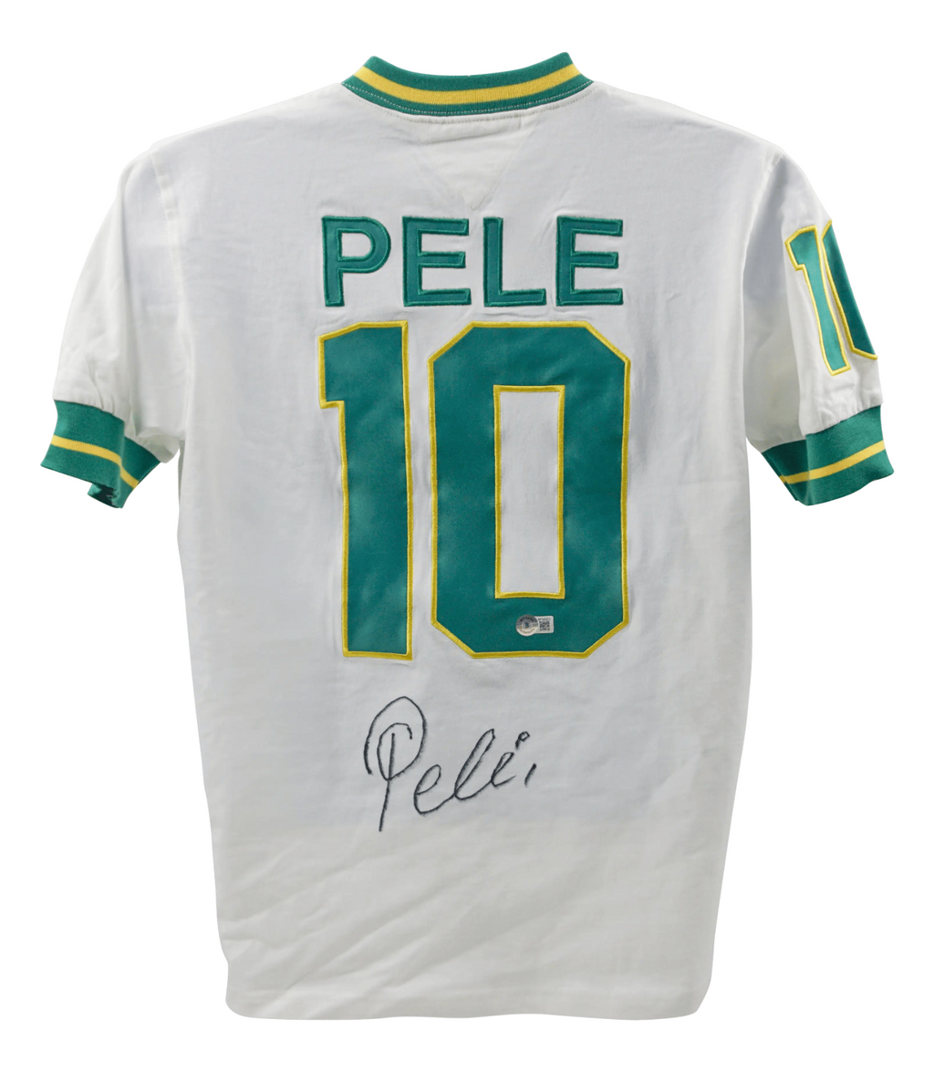 Pele Signed Vintage New York Cosmos Soccer Jersey #10 with Beckett COA