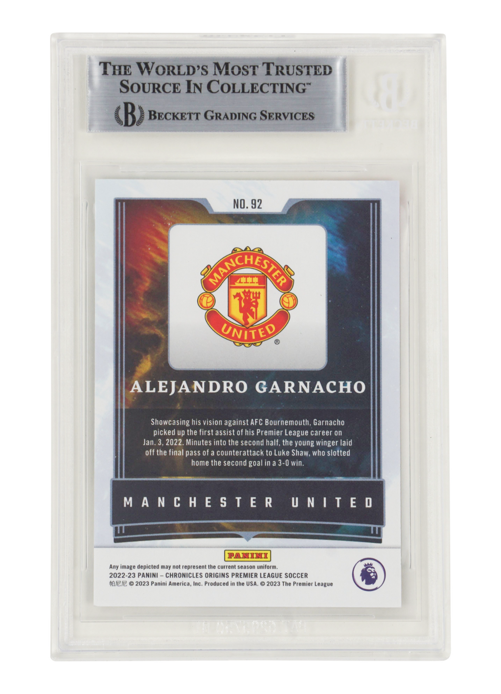 Alejandro Garnacho Signed 2022-23 Panini Chronicles Origins /99 - BGS Authentic