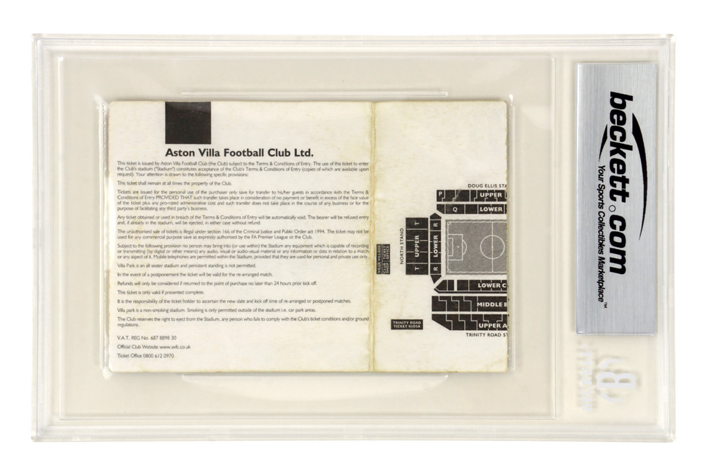 Fernando Torres Signed 2007 Liverpool EPL Debut Match Ticket Inscribed – BGS 3