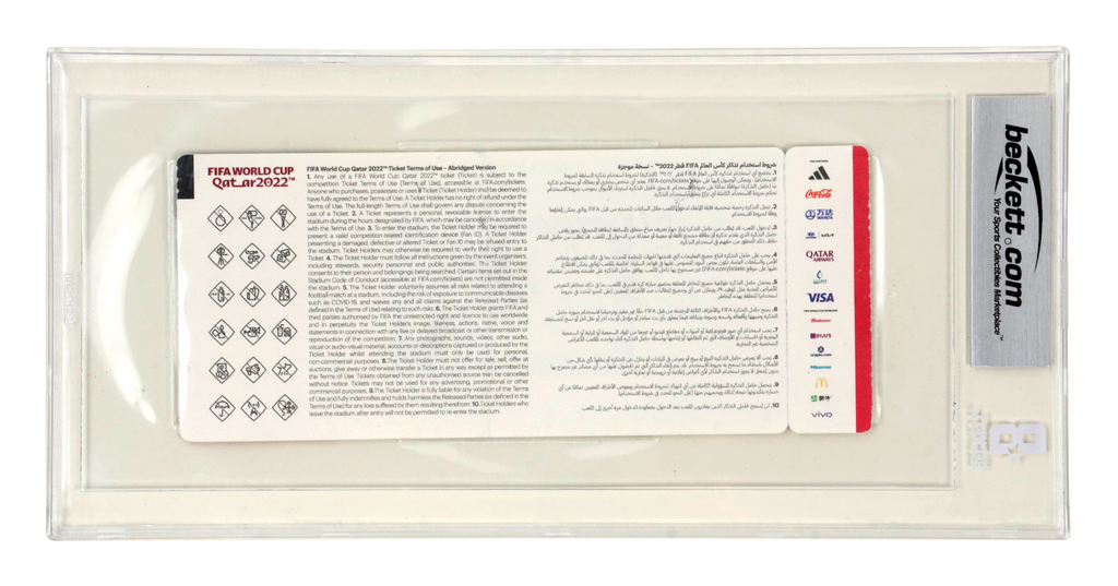 Vinicius Jr Signed 2022 FIFA World Cup Debut Match Ticket Inscribed – BGS 4