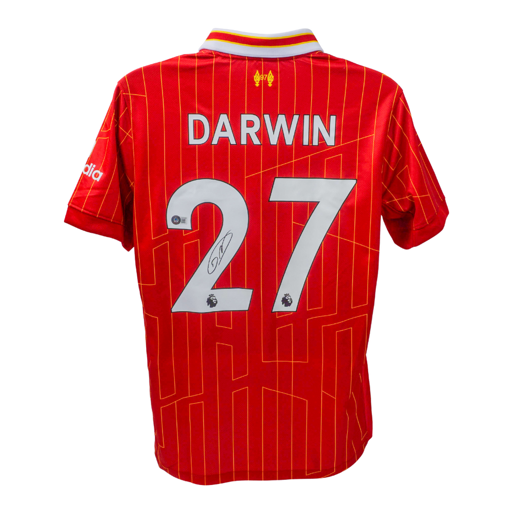 Framed Darwin Nunez Signed Liverpool FC Home Soccer Jersey #27 with Beckett COA