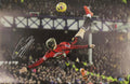 Garnacho Signed Overhead Kick Soccer Print Size 16″ x 24″ with Beckett COA