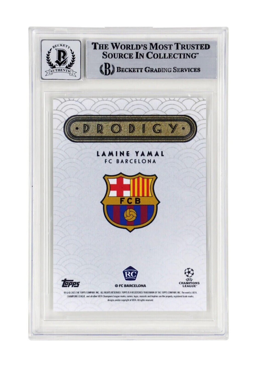 Lamine Yamal Signed 2023-24 Topps Deco UCC Prodigy Rookie – BGS Autograph 10