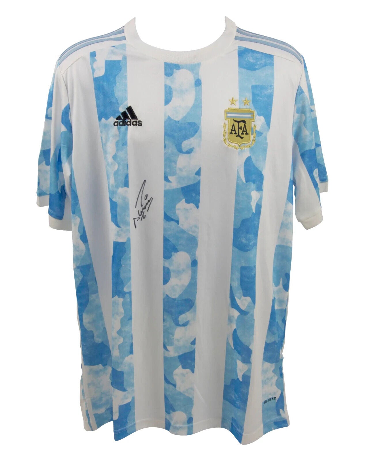 Sergio Aguero Front Signed Argentina FC Home Soccer Jersey with Beckett COA