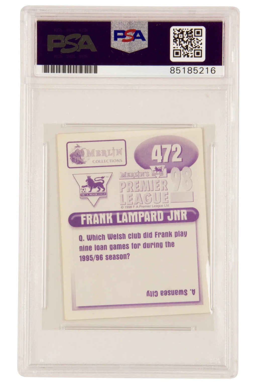Frank Lampard Signed 1998 Merlin Premier League Sticker #472 – PSA 10 Autograph