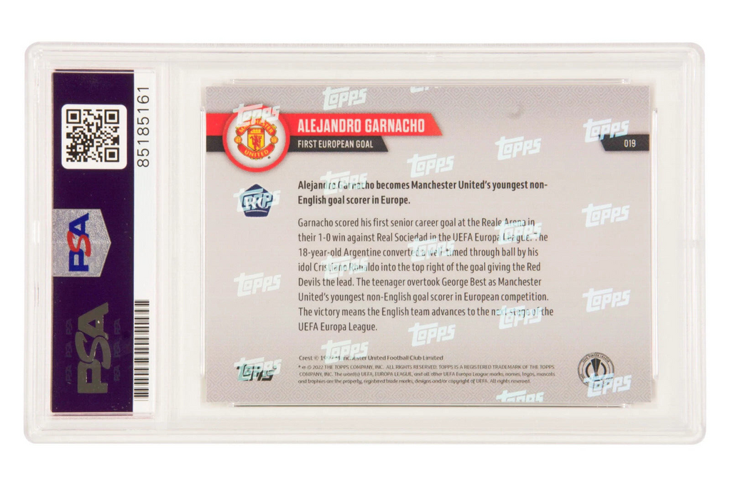 Alejandro Garnacho Signed 2022-23 Topps Now First Goal Rookie Card – PSA 10