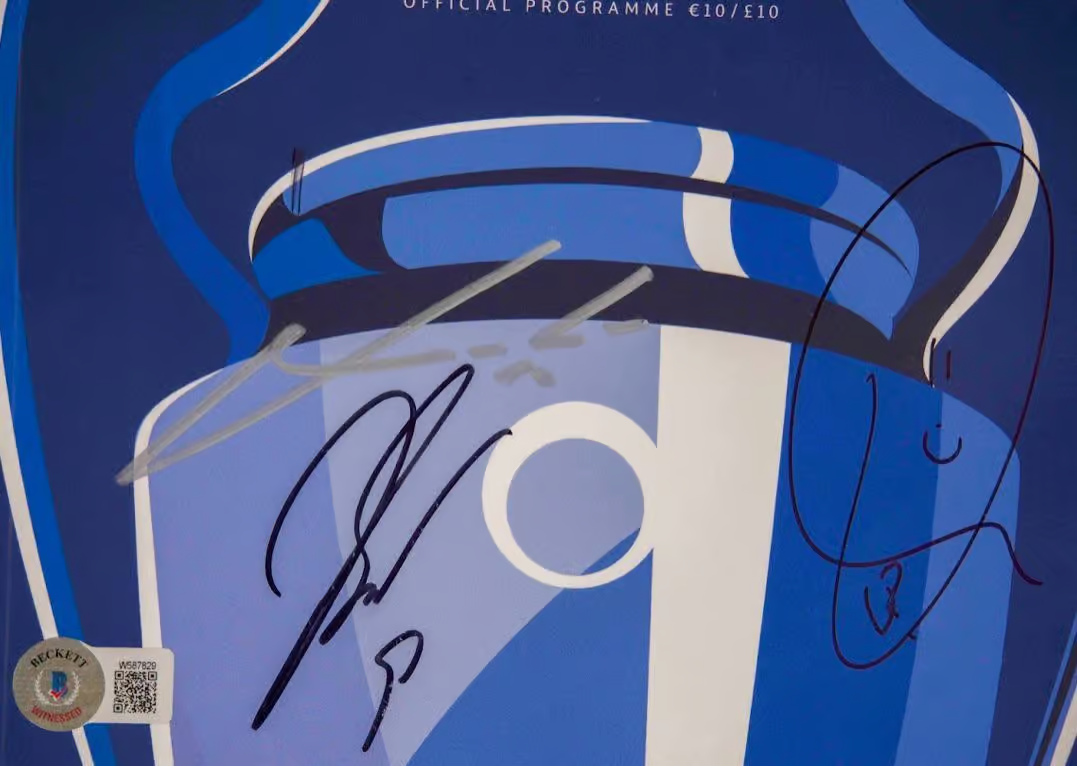 Modric, Vinicius Jr, Benzema Signed Champions League Final Program with BGS COA