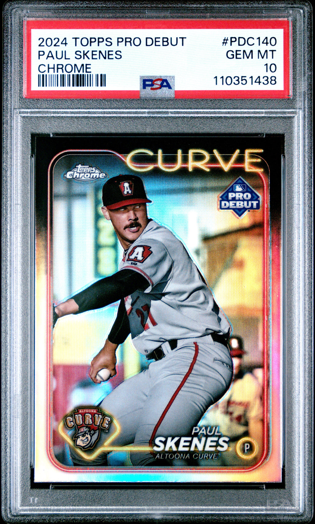 Graded 2024 Topps Pro Debut Paul Skenes #PDC140 Chrome Rookie RC Baseball Card PSA 10 Gem Mint