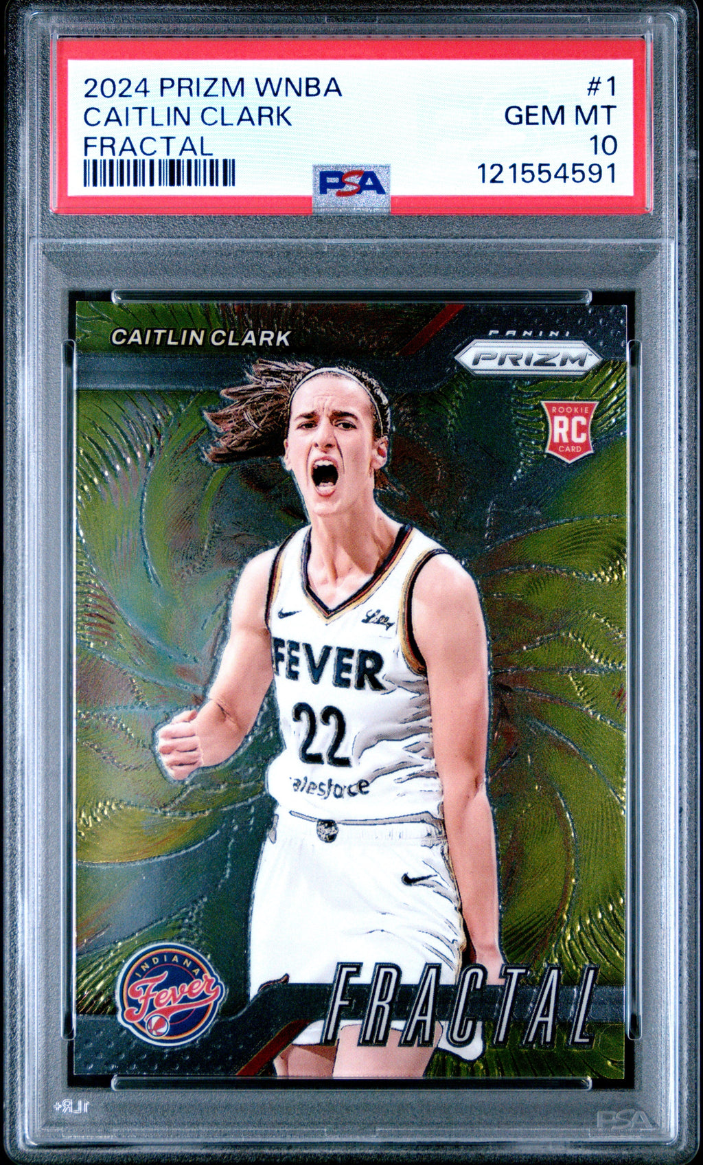 Graded 2024 Panini Prizm Caitlin Clark #1 Fractal Rookie RC Basketball Card PSA 10 Gem Mint
