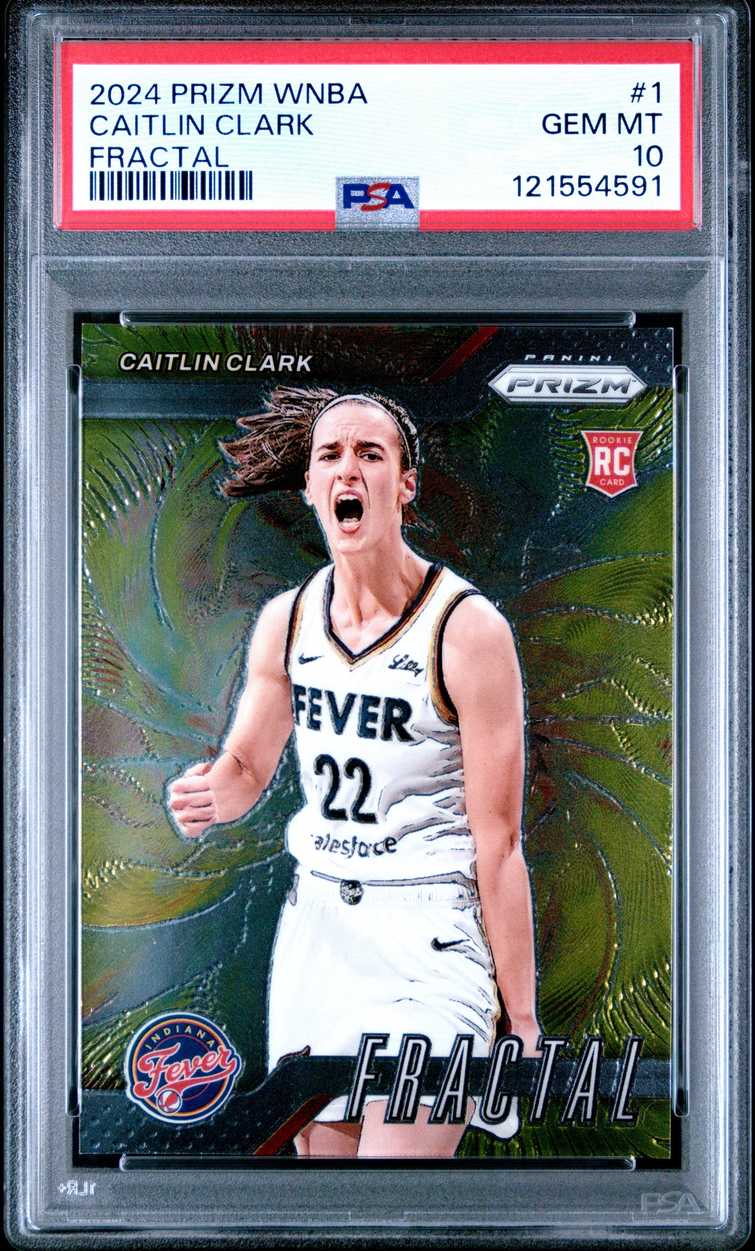 Graded 2024 Panini Prizm Caitlin Clark #1 Fractal Rookie RC Basketball Card PSA 10 Gem Mint