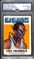 Nate Archibald HOF Signed/Auto 1971-72 Topps Card #29 Royals Rookie PSA 187992