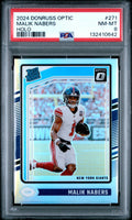 Graded 2024 Panini Donruss Optic Malik Nabers #271 Holo Rookie RC Football Card PSA 8 Near Mint