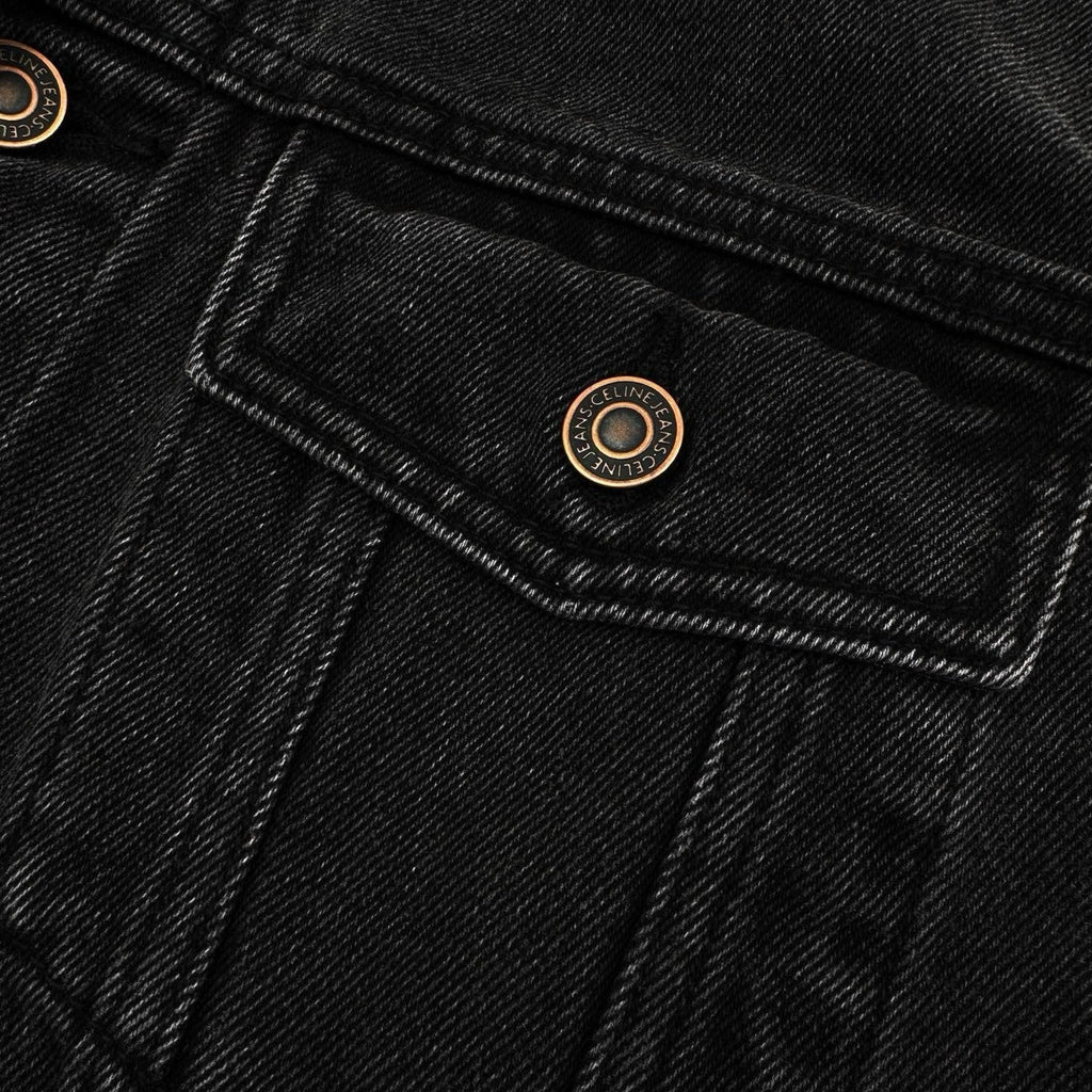 CELINE Washed Grey Denim Jacket – Casual Single-Breasted