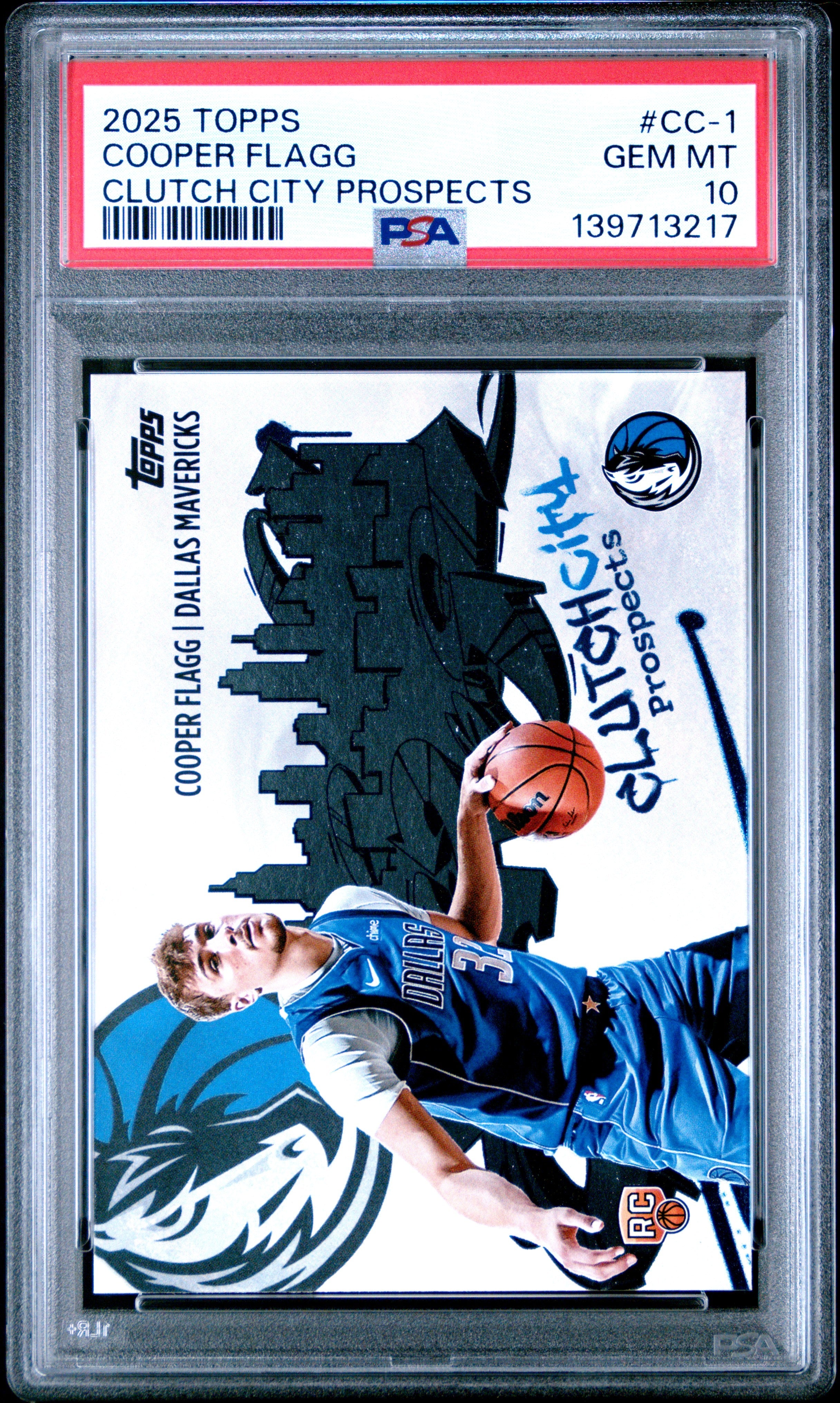 Graded 2025 Topps Cooper Flagg #CC1 Clutch City Prospects Rookie RC Basketball Card PSA 10 Gem Mint
