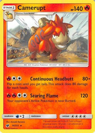 Camerupt 014/111 - SM  Crimson Invasion Reverse Holofoil