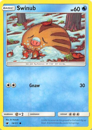 Swinub 019/111 - SM  Crimson Invasion Reverse Holofoil