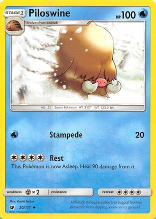 Piloswine 020/111 - SM  Crimson Invasion Reverse Holofoil