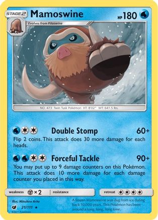 Mamoswine 021/111 - SM  Crimson Invasion Reverse Holofoil