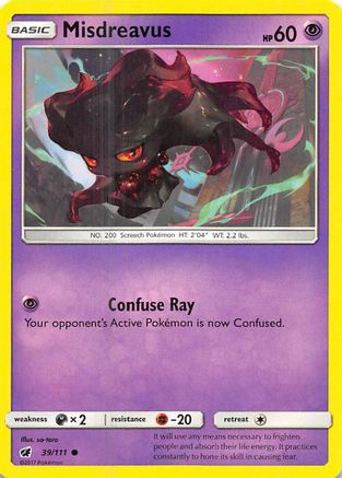 Misdreavus 039/111 - SM  Crimson Invasion Reverse Holofoil