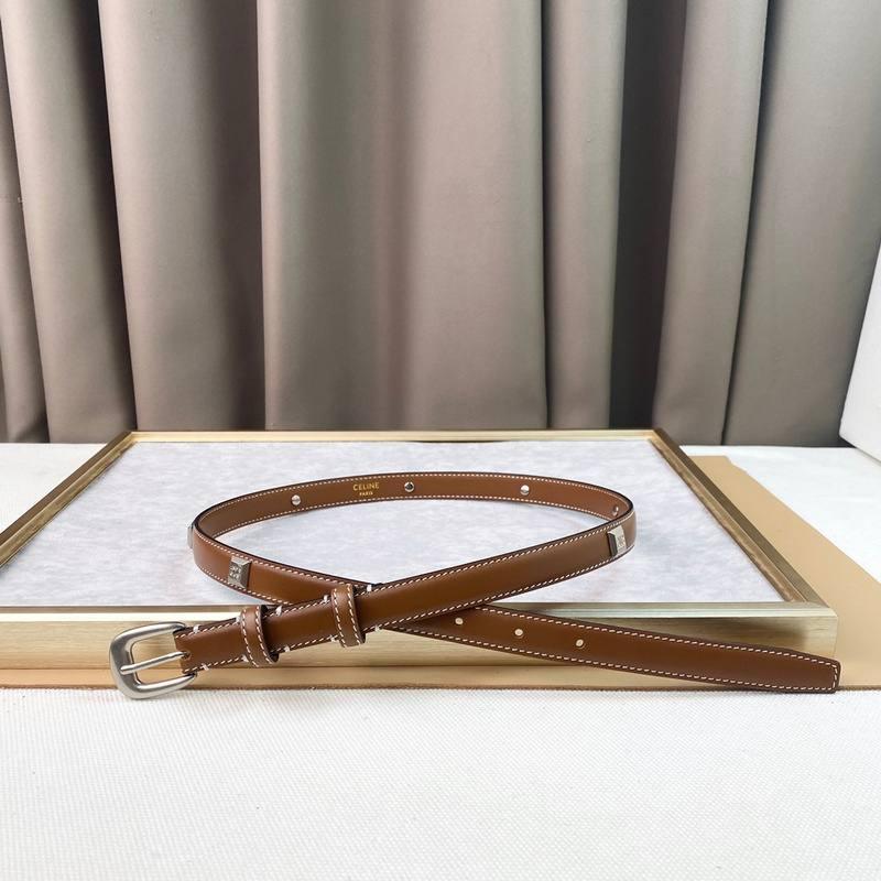 Celine Women Silver Buckle Belt 'Brown'
