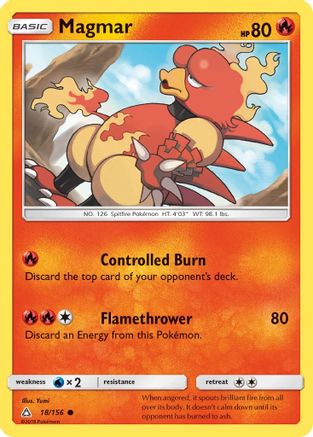 Magmar 018/156 - SM  Ultra Prism Reverse Holofoil