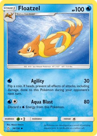 Floatzel 036/156 - SM  Ultra Prism Reverse Holofoil