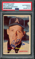 Billy Hunter Signed 1957 Topps Card #207 Kansas City A's PSA/DNA 184198