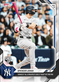 2026 Topps Now Spencer Jones #186 Yankees Number 6 Prospect Logs 1st MLB Hit and RBI New York Yankees Rookie RC Baseball Card