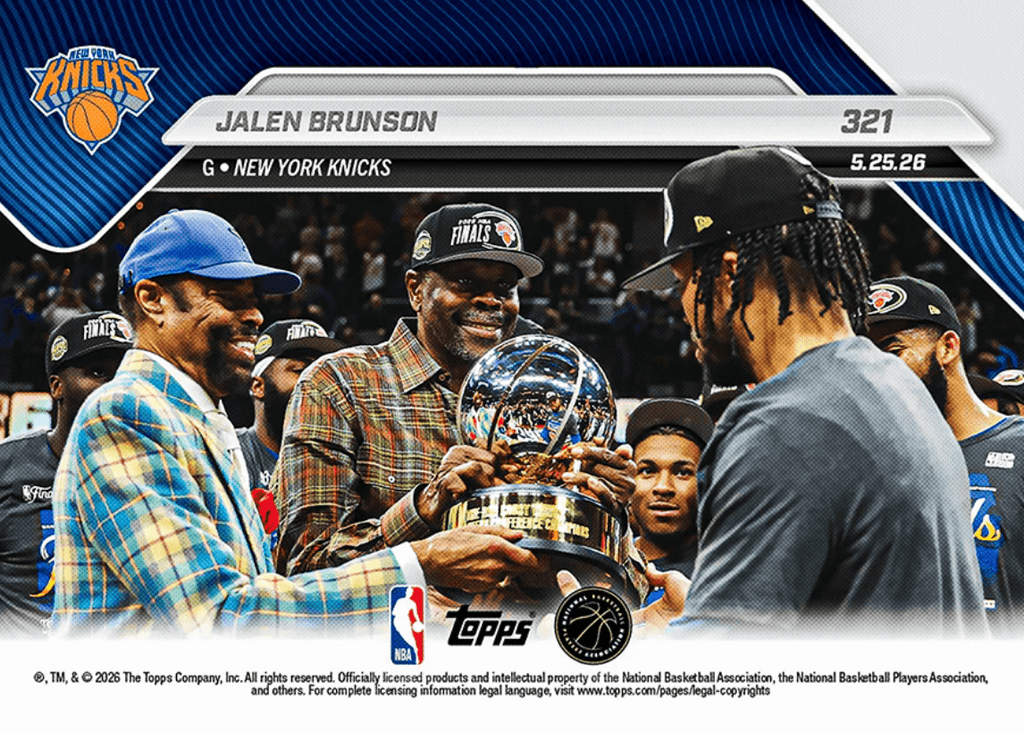 2025 Topps Now Jalen Brunson #321 2026 NBA Eastern Conference Finals MVP New York Knicks Basketball Card