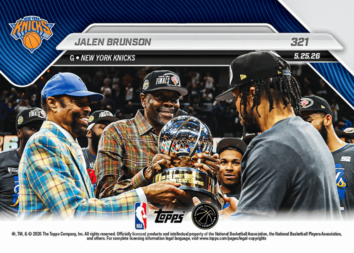 2025 Topps Now Jalen Brunson #321 2026 NBA Eastern Conference Finals MVP New York Knicks Basketball Card