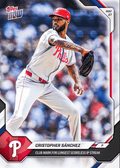 2026 Topps Now Cristopher Sanchez #258 Club Mark for Longest Scoreless Innings Pitched Streak Philadelphia Phillies Baseball Card