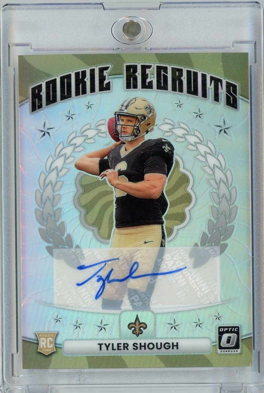 2025 Panini Donruss Optic Tyler Shough #14 /199 Rookie Recruits Refractor Auto Rookie RC Football Card