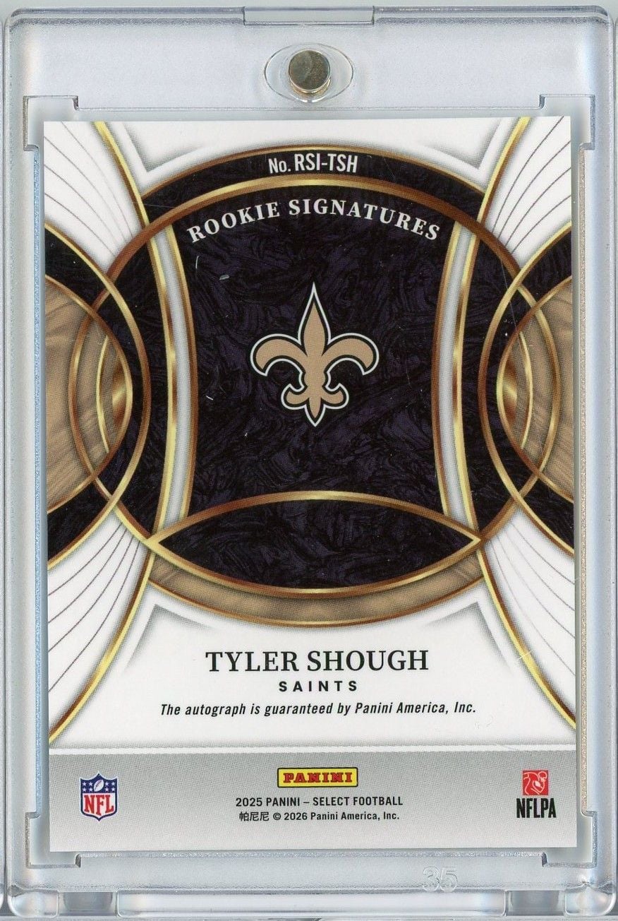2025 Panini Select Tyler Shough #RSITSH Rookie Signatures Silver Ink Auto Rookie RC Football Card