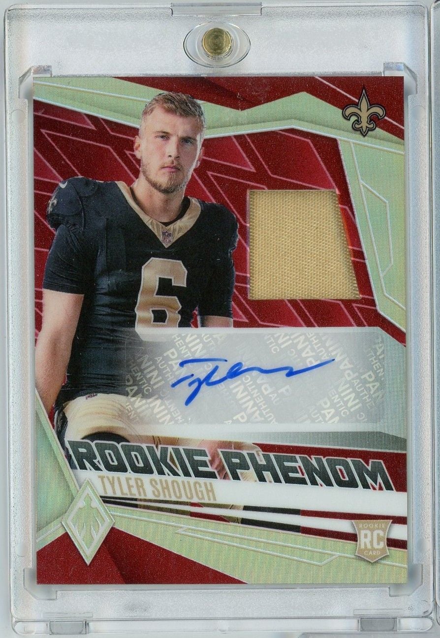 2025 Panini Phoenix Tyler Shough #RPJTSH /99 Rookie Phenom Red RPA Auto Rookie RC Football Card
