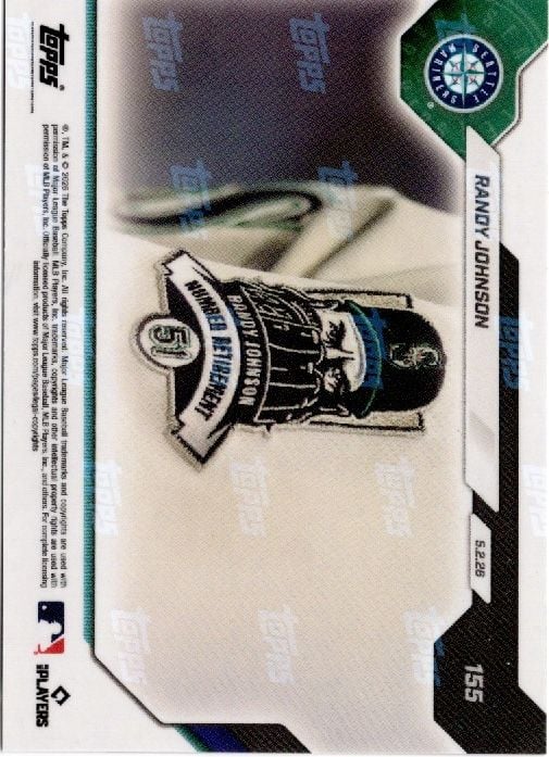 2026 Topps Now Randy Johnson #155 Gold Foil /50 Mariners Retire Number 51 in Honor of "Big Unit" Seattle Mariners Baseball Card