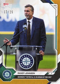 2026 Topps Now Randy Johnson #155 Orange Foil /25 Mariners Retire Number 51 in Honor of "Big Unit" Seattle Mariners Baseball Card