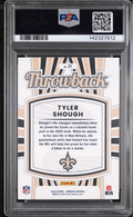 Graded 2025 Panini Donruss Tyler Shough #21 Rated Rookies Throwback Rookie RC Football Card PSA 10 Gem Mint