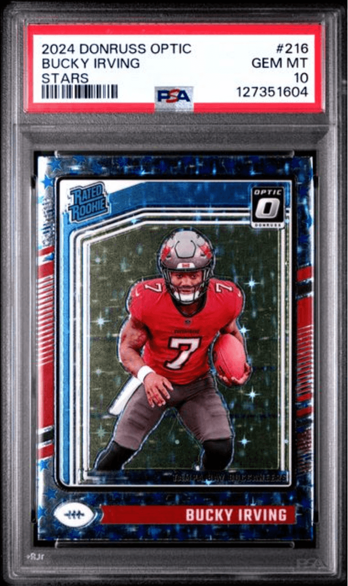 Graded 2024 Panini Donruss Optic Bucky Irving #216 Stars Rookie RC Football Card PSA 10 Gem Mint