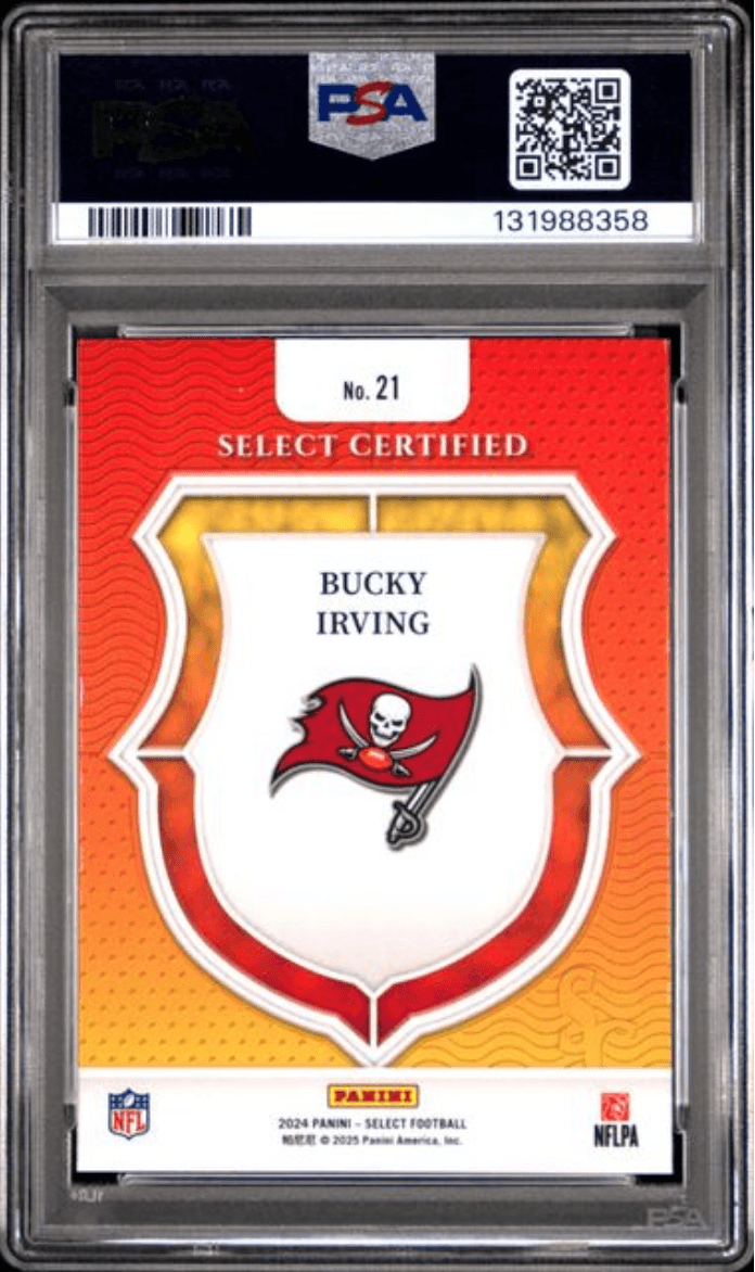 Graded 2024 Panini Select Bucky Irving #21 Select Certified Rookie Rookie RC Football Card PSA 10 Gem Mint