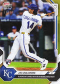 2026 Topps Now Jac Caglianone #161 Gold Foil /50 Blazing Bat Shines with Home Run on Bobblehead Night Kansas City Royals Rookie RC Baseball Card
