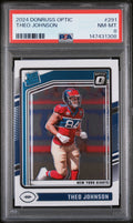Graded 2024 Panini Donruss Optic Theo Johnson #291 Rookie RC Football Card PSA 8 Near Mint