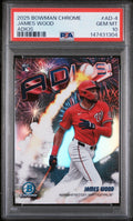 Graded 2025 Topps Bowman Chrome James Wood #AD4 Adios Rookie RC Baseball Card PSA 10 Gem Mint