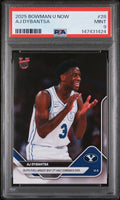 Graded 2025 Topps Bowman U Now AJ Dybantsa #28 Rookie RC Basketball Card PSA 9 Mint