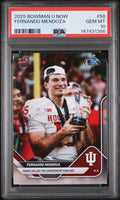 Graded 2025 Topps Bowman U Now Fernando Mendoza #58 Rookie RC Football Card PSA 10 Gem Mint