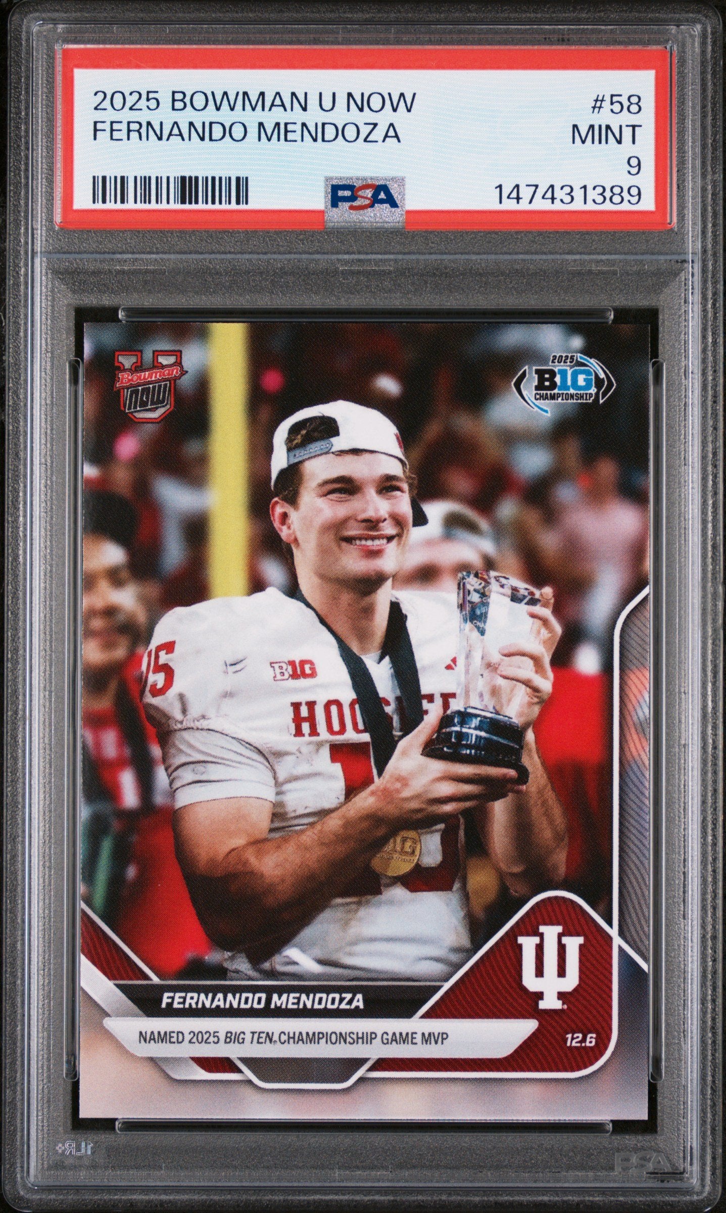Graded 2025 Topps Bowman U Now Fernando Mendoza #58 Rookie RC Football Card PSA 9 Mint