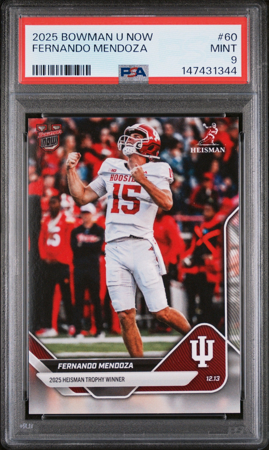 Graded 2025 Topps Bowman U Now Fernando Mendoza #60 Rookie RC Football Card PSA 9 Mint