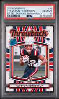 Graded 2025 Panini Donruss TreVeyon Henderson #19 Rated Rookies Throwback Rookie RC Football Card PSA 10 Gem Mint