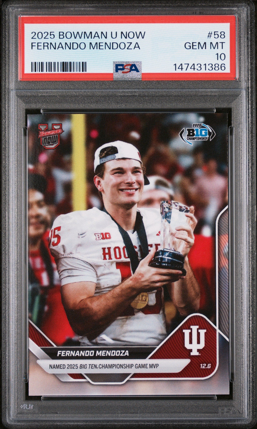 Graded 2025 Topps Bowman U Now Fernando Mendoza #58 Rookie RC Football Card PSA 10 Gem Mint