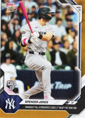 2026 Topps Now Spencer Jones #186 Orange Foil /25 Yankees Number 6 Prospect Logs 1st MLB Hit and RBI New York Yankees Rookie RC Baseball Card